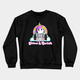 Tattoos and Barbells, unicorn fitness, barbell unicorn, gym girl Crewneck Sweatshirt